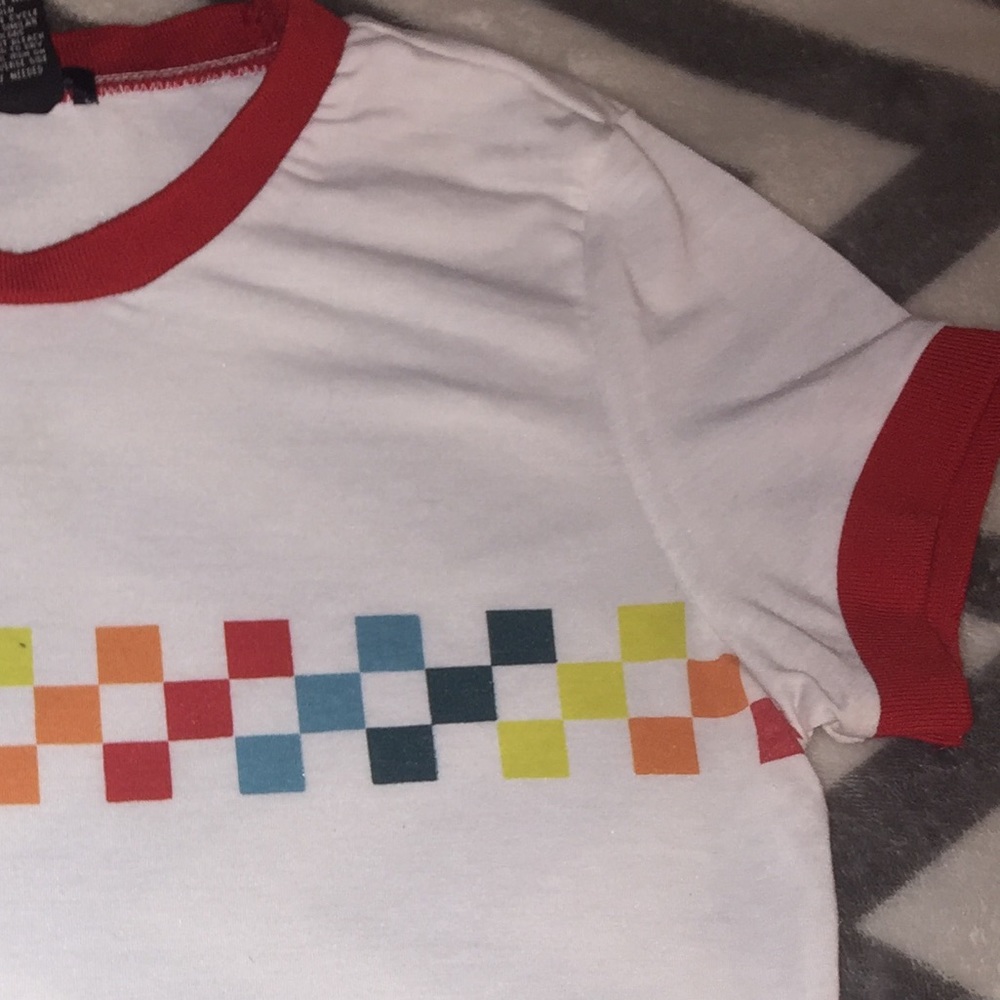 Rue 21 checkered rainbow shirt🌈